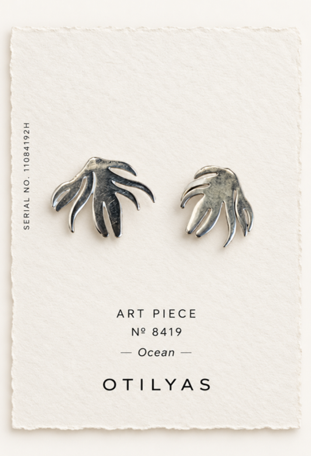 OTILYAS certificate, Ocean Earrings Nº 8419, serial 11084192H