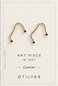 OTILYAS certificate, Lumine Earrings (gold, black stones) Nº 1937, serial L1937G2