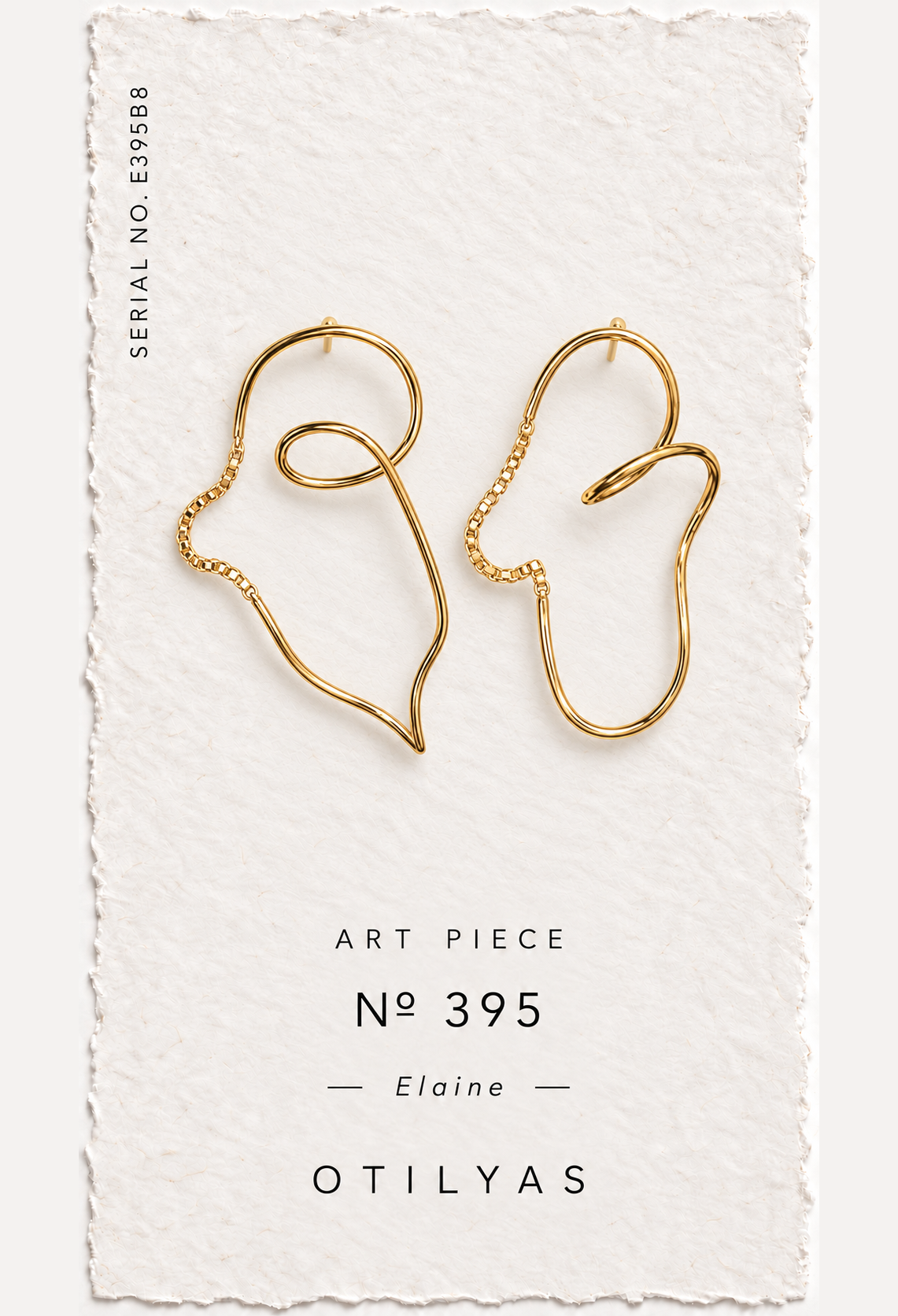 OTILYAS certificate, Elaine Earrings Nº 395, serial E395B8