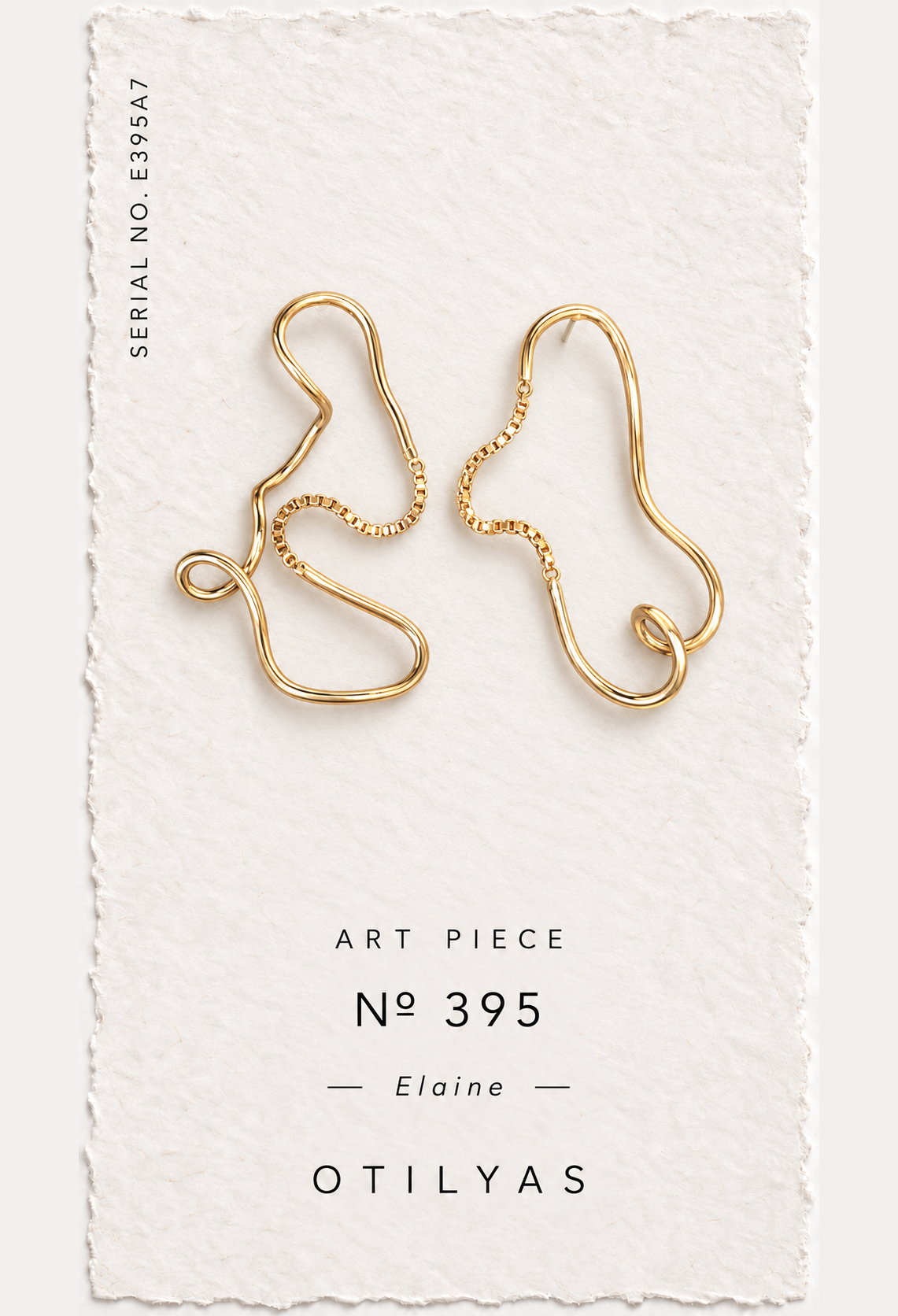 OTILYAS certificate, Elaine Earrings Nº 395, serial E395A7