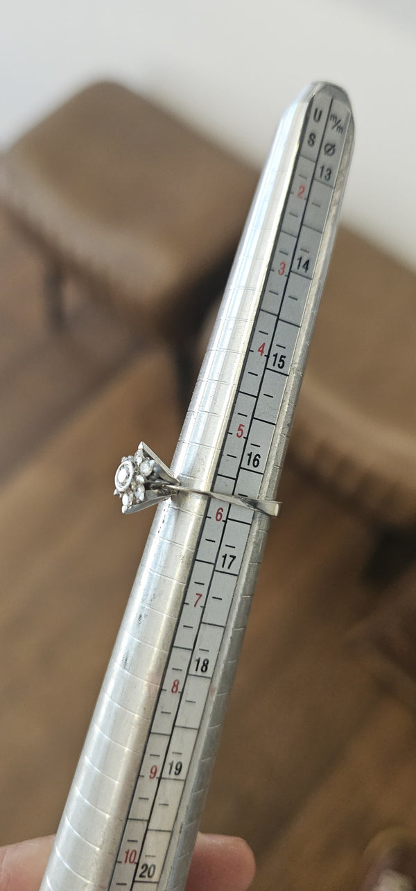 The Platinum Star Ring in the OTILYAS studio, on the ring sizer