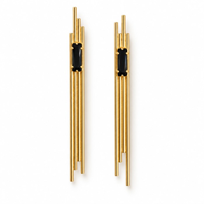 OTILYAS Thea Earrings (long) Nº 87, one of a kind, front on white