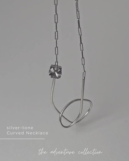 silver-tone Curved Necklace