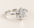 The Platinum Star ring, 950 platinum, three-quarter view