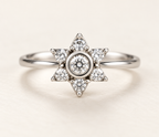 The Platinum Star ring, 950 platinum, front view