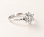 The Platinum Star ring, 950 platinum, side angle view