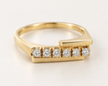 The Golden Line ring, 14k yellow gold, front view