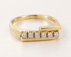 The Golden Line ring, 14k yellow gold, front view