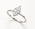 The White Leaf ring, 14k white gold, three-quarter view
