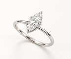 The White Leaf ring, 14k white gold, three-quarter view