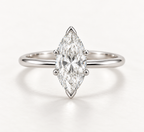The White Leaf ring, 14k white gold, front view