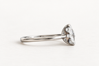 The White Leaf ring, 14k white gold, side profile view