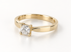 The Sun Square ring, 14k yellow gold, side angle view