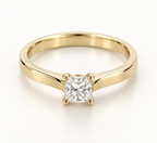 The Sun Square ring, 14k yellow gold, front view