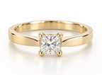 The Sun Square ring, 14k yellow gold, front close-up