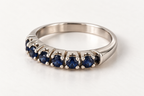 The Sapphire Crown ring, 14k white gold, side angle view