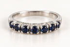 The Sapphire Crown ring, 14k white gold, front close-up