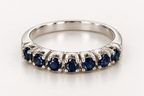 The Sapphire Crown ring, 14k white gold, front view