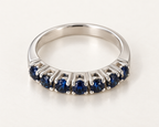 The Sapphire Crown ring, 14k white gold, front view from above