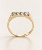 The Quartet ring, 14k yellow gold, standing profile view