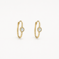14k Gold aqua marine  Hoop Earrings