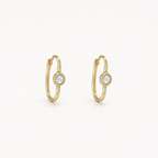 14k Gold aqua marine  Hoop Earrings