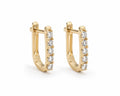 14k yellow gold little hoops |עגילי חישוק משובצים