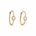 14k Gold aqua marine  Hoop Earrings