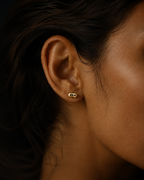 Clouds stud earrings 14k yellow gold