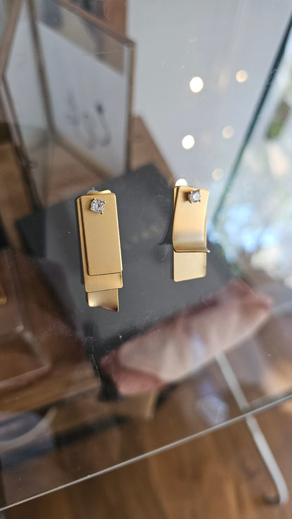 Layered gold earrings