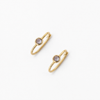 14k Gold Amethyst Hoop Earrings