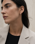 14k yellow gold little hoops |עגילי חישוק משובצים
