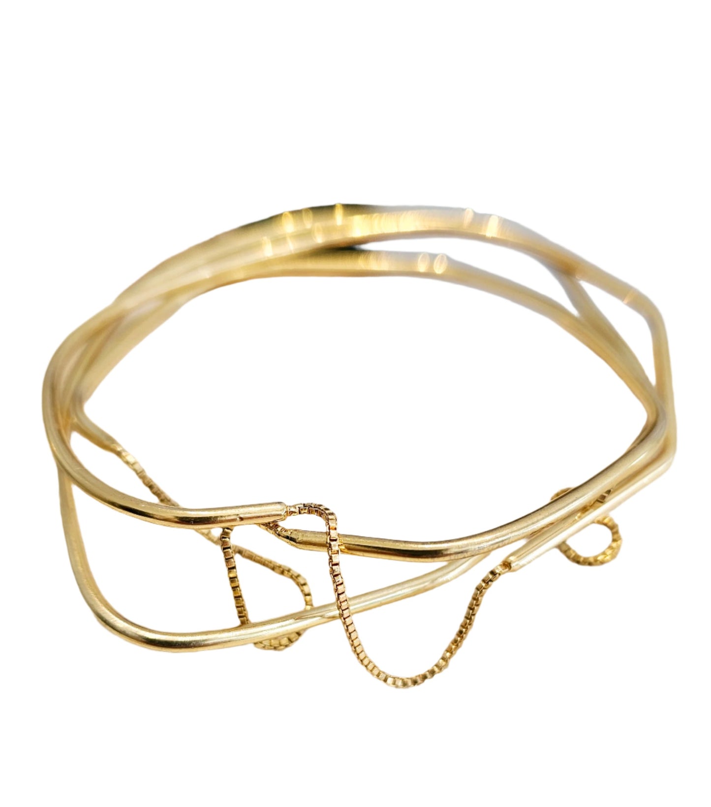 Geometric Sculpted Gold bracelet