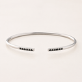 14k White Gold Bangle with Lab Black Diamonds