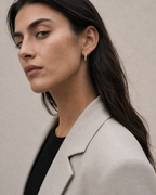14k yellow gold little hoops |עגילי חישוק משובצים