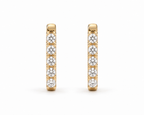 14k yellow gold little hoops |עגילי חישוק משובצים