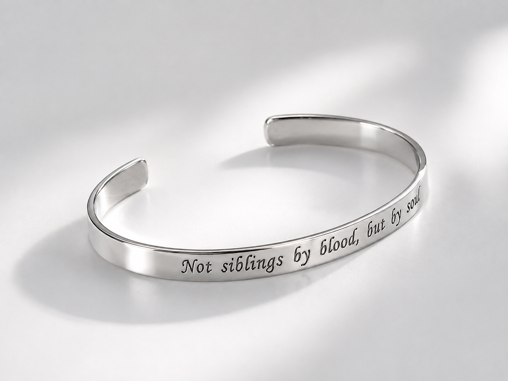 Words From The Heart. Personalized Silver Cuff