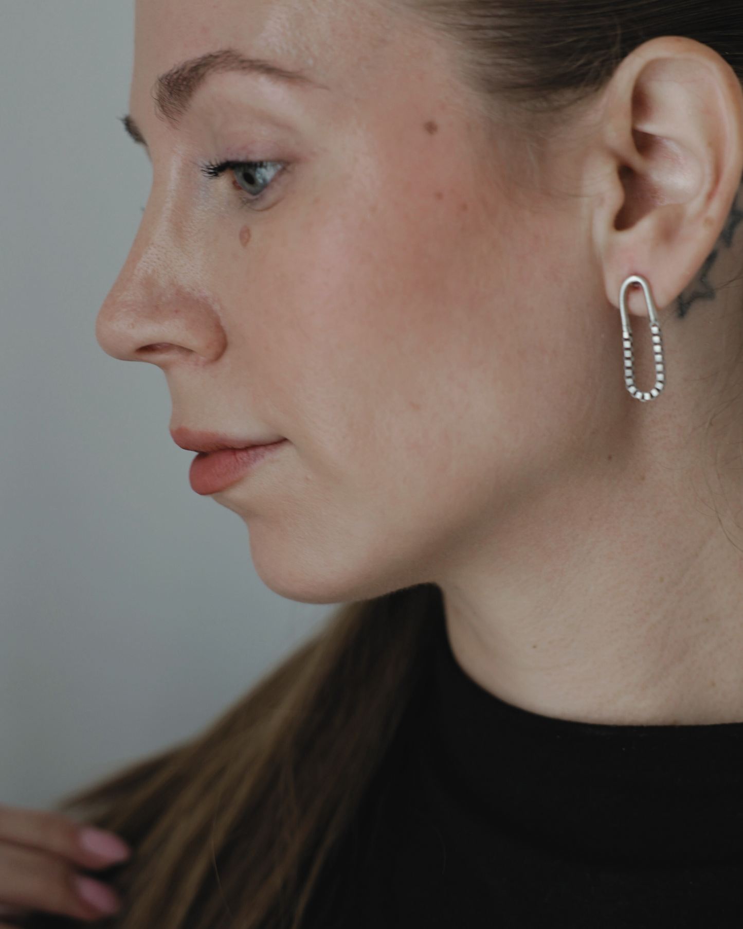 Silver arc Drop Earrings