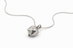 Icosahedron men necklace 14k white gold