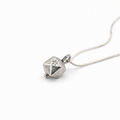 Icosahedron men necklace 14k white gold
