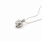 Icosahedron men necklace 14k white gold