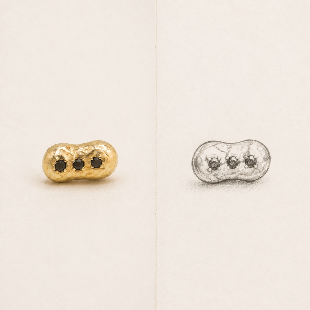 Cloud necklace 14k yellow gold