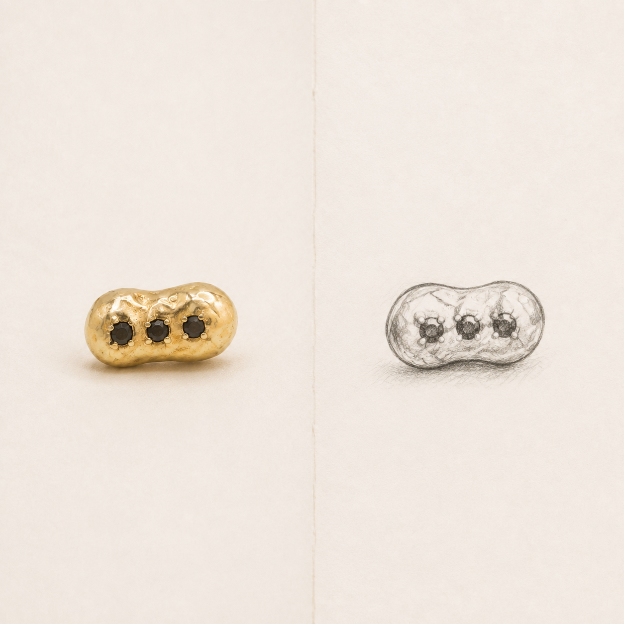Cloud necklace 14k yellow gold