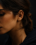 Clouds stud earrings 14k yellow gold